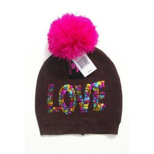 Betsey Johnson Trolls Love Multi Sequin Beanie NWT